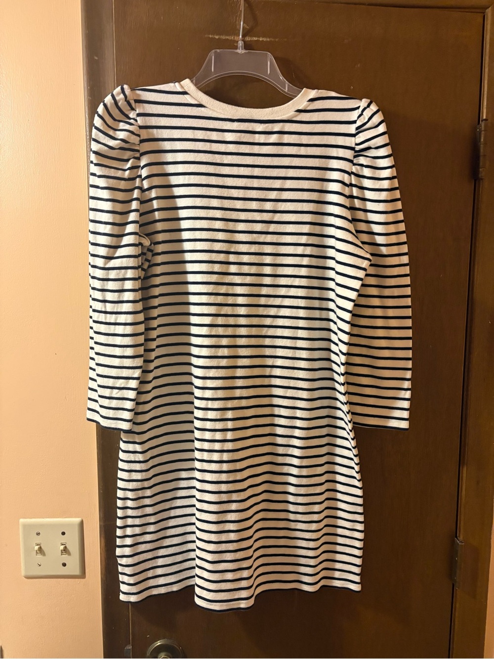 Tuckernuck Pomander Place Striped Knit Popover Striped Dress in Navy & Cream - Picture 6 of 8
